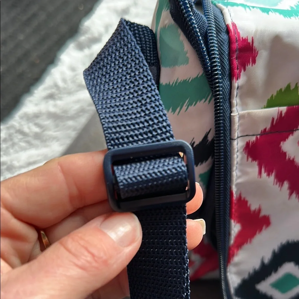 Thirty one Pink and Green Geometric Baby Bag with Flap Closure